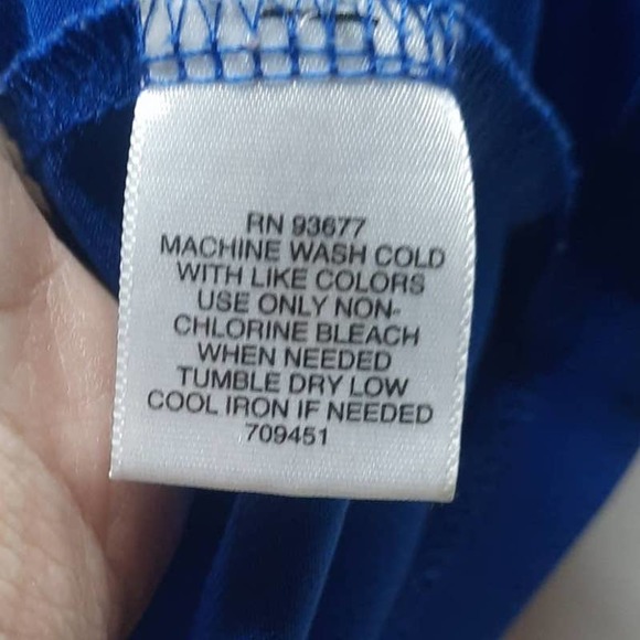 Liz Claiborne Y2K blue slinky Drape neck sleeveless dressy tank Top Small - Picture 4 of 4